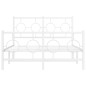 vidaXL Estructura cama metal con cabecero y estribo blanco 120x190 cm vidaXL Estructura cama metal con cabecero y estribo blanco 120x190 cm