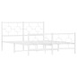 vidaXL Estructura cama metal con cabecero y estribo blanco 135x190 cm vidaXL Estructura cama metal con cabecero y estribo blanco 135x190 cm