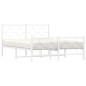 vidaXL Estructura cama metal con cabecero y estribo blanco 135x190 cm vidaXL Estructura cama metal con cabecero y estribo blanco 135x190 cm