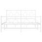 vidaXL Estructura cama metal con cabecero y estribo blanco 135x190 cm vidaXL Estructura cama metal con cabecero y estribo blanco 135x190 cm
