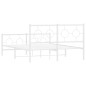 vidaXL Estructura cama metal con cabecero y estribo blanco 135x190 cm vidaXL Estructura cama metal con cabecero y estribo blanco 135x190 cm