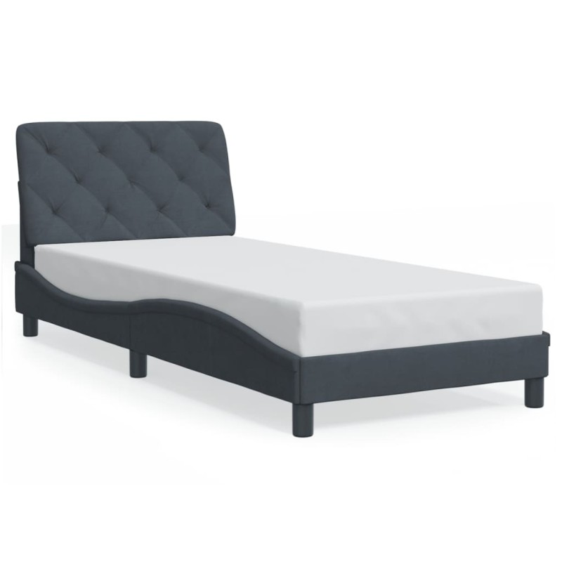vidaXL Estructura cama con luces LED terciopelo gris oscuro 80x200 cm vidaXL Estructura cama con luces LED terciopelo gris oscuro 80x200 cm