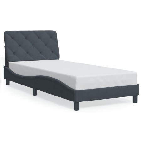 vidaXL Estructura cama con luces LED terciopelo gris oscuro 80x200 cm