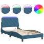 vidaXL Estructura de cama con luces LED terciopelo azul 100x200 cm vidaXL Estructura de cama con luces LED terciopelo azul 100x200 cm