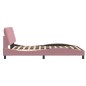 vidaXL Estructura de cama con luces LED terciopelo rosa 140x200 cm vidaXL Estructura de cama con luces LED terciopelo rosa 140x200 cm