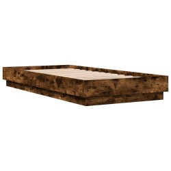 vidaXL Estructura de cama madera de ingeniería roble humo 100x200 cm