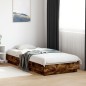 vidaXL Estructura de cama madera de ingeniería roble humo 100x200 cm vidaXL Estructura de cama madera de ingeniería roble humo 100x200 cm