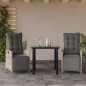 vidaXL Set comedor de jardín 3 pzas cojines ratán sintético gris claro