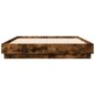 vidaXL Estructura de cama madera de ingeniería roble ahumado 120x190cm vidaXL Estructura de cama madera de ingeniería roble ahumado 120x190cm