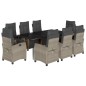 vidaXL Set comedor de jardín 9 pzas cojines ratán sintético gris claro vidaXL Set comedor de jardín 9 pzas cojines ratán sintético gris claro