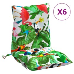 vidaXL Cojines para silla respaldo bajo 6 uds tela Oxford multicolor