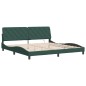 vidaXL Estructura cama con luces LED terciopelo verde oscuro 200x200cm vidaXL Estructura cama con luces LED terciopelo verde oscuro 200x200cm