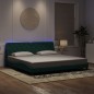 vidaXL Estructura cama con luces LED terciopelo verde oscuro 200x200cm vidaXL Estructura cama con luces LED terciopelo verde oscuro 200x200cm