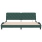 vidaXL Estructura cama con luces LED terciopelo verde oscuro 200x200cm vidaXL Estructura cama con luces LED terciopelo verde oscuro 200x200cm