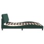 vidaXL Estructura cama con luces LED terciopelo verde oscuro 200x200cm vidaXL Estructura cama con luces LED terciopelo verde oscuro 200x200cm