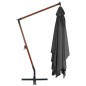 vidaXL Sombrilla lateral voladiza con poste de madera gris 400x300 cm vidaXL Sombrilla lateral voladiza con poste de madera gris 400x300 cm