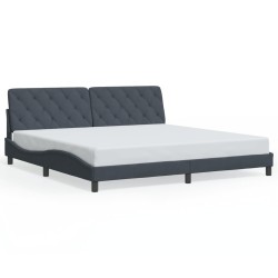 vidaXL Estructura cama con luces LED terciopelo gris oscuro 200x200 cm