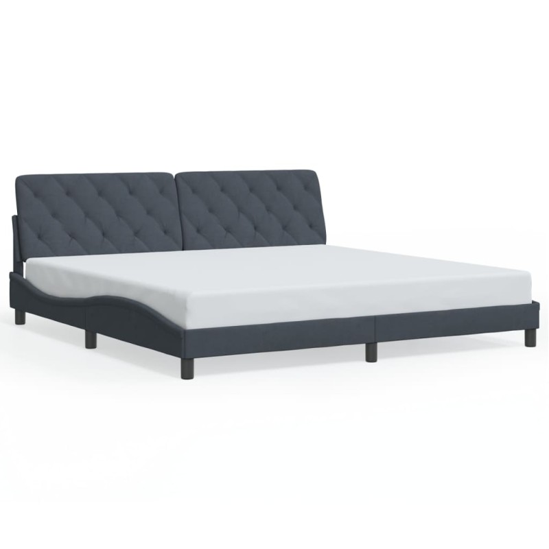 vidaXL Estructura cama con luces LED terciopelo gris oscuro 200x200 cm vidaXL Estructura cama con luces LED terciopelo gris oscuro 200x200 cm