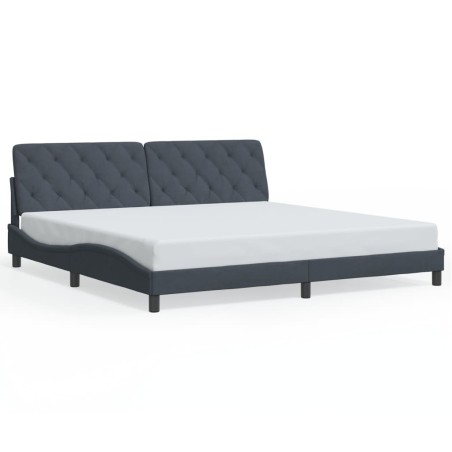 vidaXL Estructura cama con luces LED terciopelo gris oscuro 200x200 cm