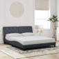 vidaXL Estructura cama con luces LED terciopelo gris oscuro 160x200 cm vidaXL Estructura cama con luces LED terciopelo gris oscuro 160x200 cm