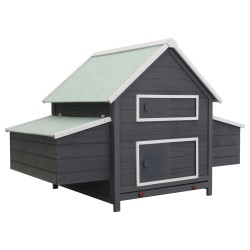 vidaXL Gallinero de madera gris 157x97x110 cm