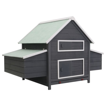 vidaXL Gallinero de madera gris 157x97x110 cm