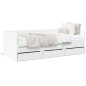 vidaXL Tumbona con cajones madera de ingeniería blanco 90x190 cm