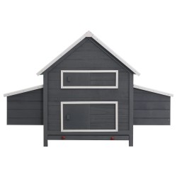 vidaXL Gallinero de madera gris 157x97x110 cm