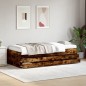 vidaXL Tumbona con cajones madera ingeniería roble ahumado 90x200 cm vidaXL Tumbona con cajones madera ingeniería roble ahumado 90x200 cm
