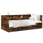 vidaXL Tumbona con cajones madera ingeniería roble ahumado 90x200 cm vidaXL Tumbona con cajones madera ingeniería roble ahumado 90x200 cm