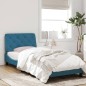 vidaXL Estructura de cama con cabecero terciopelo azul 90x200 cm