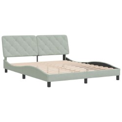 vidaXL Estructura de cama con cabecero terciopelo gris claro 160x200cm