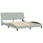 vidaXL Estructura de cama con cabecero terciopelo gris claro 160x200cm vidaXL Estructura de cama con cabecero terciopelo gris claro 160x200cm