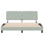 vidaXL Estructura de cama con cabecero terciopelo gris claro 160x200cm vidaXL Estructura de cama con cabecero terciopelo gris claro 160x200cm