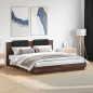vidaXL Cama con cabecero madera de ingeniería marrón roble 180x200 cm vidaXL Cama con cabecero madera de ingeniería marrón roble 180x200 cm