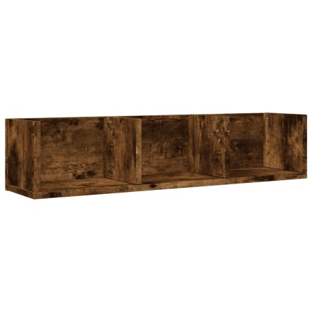 vidaXL Mueble de pared madera ingeniería roble ahumado 75x18x16,5 cm