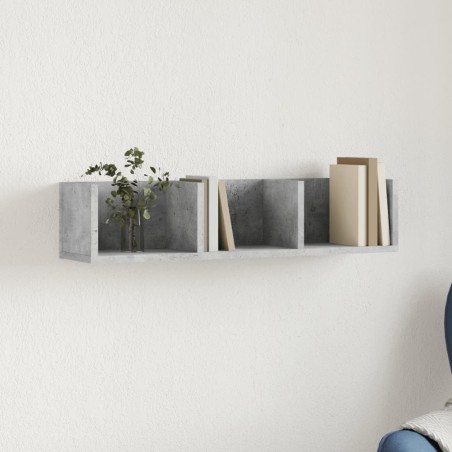 vidaXL Mueble de pared madera ingeniería gris hormigón 75x18x16,5 cm