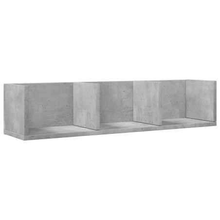 vidaXL Mueble de pared madera ingeniería gris hormigón 75x18x16,5 cm