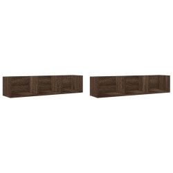 vidaXL Muebles de pared 2 unidades madera de ingeniería marrón roble