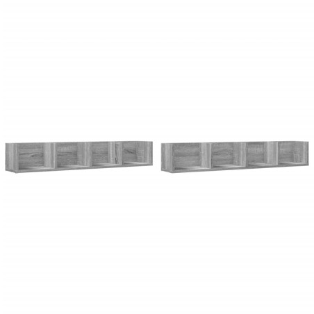 vidaXL Muebles de pared 2 uds madera gris Sonoma 99x18x16,5 cm