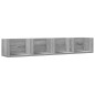 vidaXL Muebles de pared 2 uds madera gris Sonoma 99x18x16,5 cm vidaXL Muebles de pared 2 uds madera gris Sonoma 99x18x16,5 cm