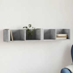 vidaXL Mueble de pared madera ingeniería gris hormigón 99x18x16,5 cm