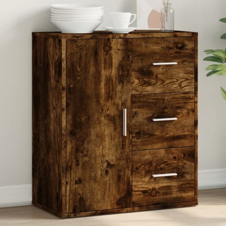 vidaXL Aparador de madera de ingeniería roble ahumado 60x31x70 cm