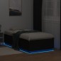 vidaXL Estructura cama con luces LED madera ingeniería negro 90x190 cm vidaXL Estructura cama con luces LED madera ingeniería negro 90x190 cm