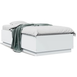 vidaXL Estructura de cama madera de ingeniería blanca 90x190 cm
