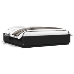 vidaXL Estructura de cama madera de ingeniería negra 200x200 cm