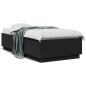 vidaXL Estructura cama con luces LED madera ingeniería negro 75x190 cm vidaXL Estructura cama con luces LED madera ingeniería negro 75x190 cm