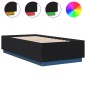 vidaXL Estructura cama con luces LED madera ingeniería negro 75x190 cm vidaXL Estructura cama con luces LED madera ingeniería negro 75x190 cm