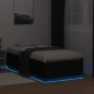 vidaXL Estructura cama con luces LED madera ingeniería negro 75x190 cm vidaXL Estructura cama con luces LED madera ingeniería negro 75x190 cm