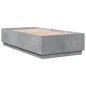 vidaXL Estructura cama con luces LED madera gris hormigón 90x190 cm